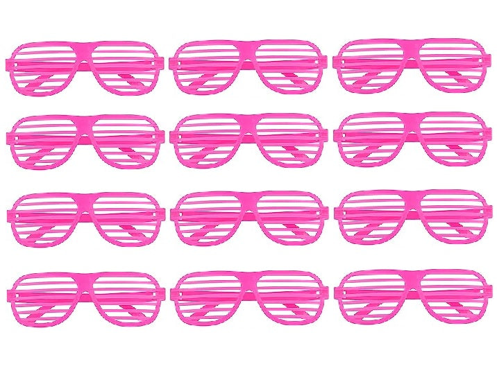 lot de 12 lunettes stores fluo rose