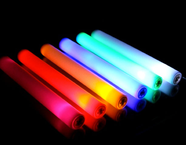 baton lumineux mousse tap tap leds vert 47cm