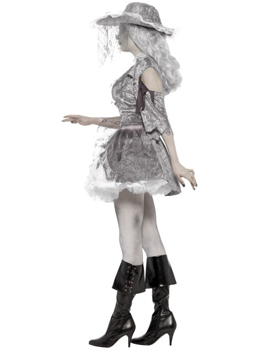 Déguisement pirate fantôme gris femme