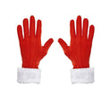 paire de gants père noël avec bordure peluche