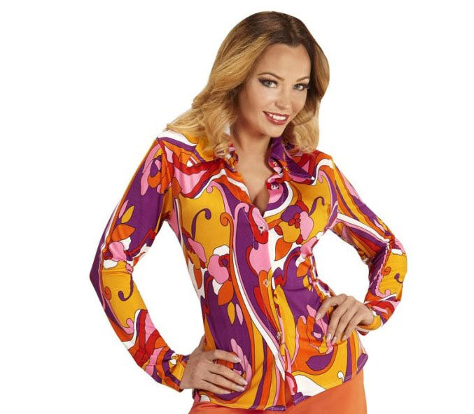 chemise femme groovy années 70