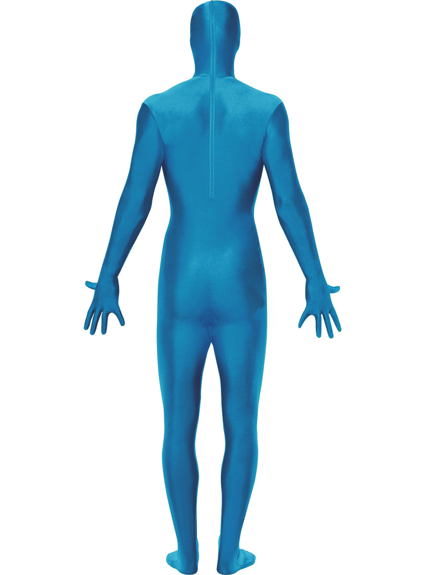 Déguisement seconde peau bleu adulte