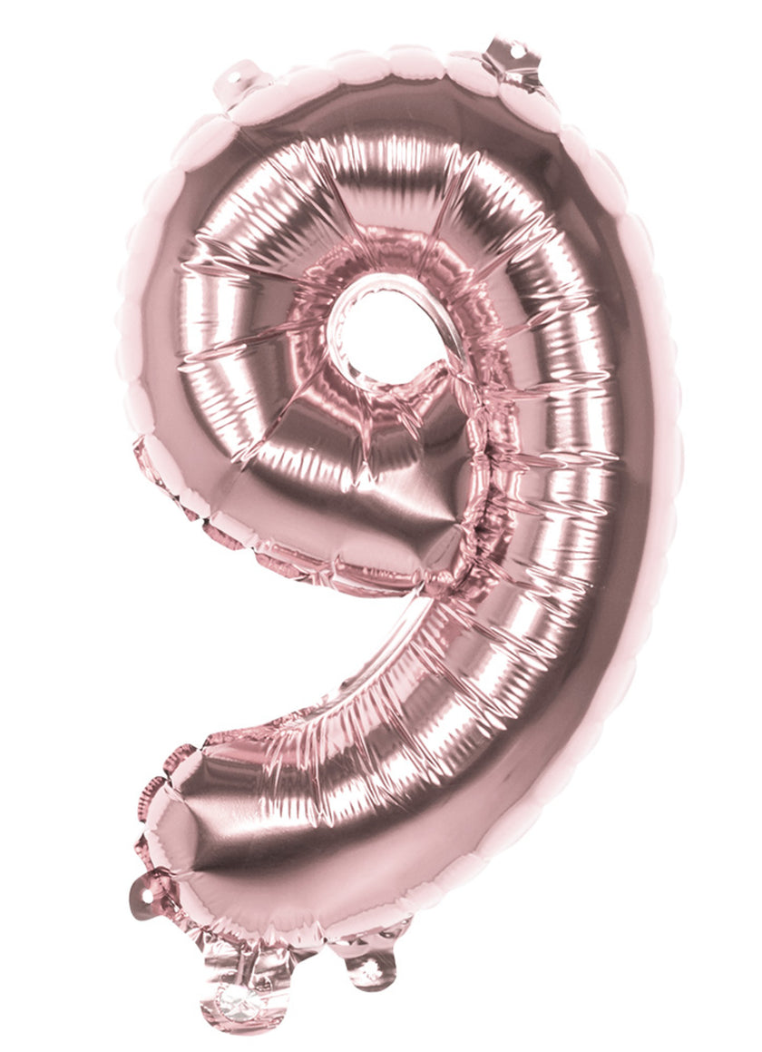 Ballon numéro 9 Or Rose 36cm