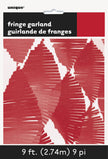 Rideau à franges en papier crépon rouge