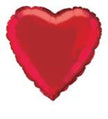 Ballon coeur en aluminium rouge