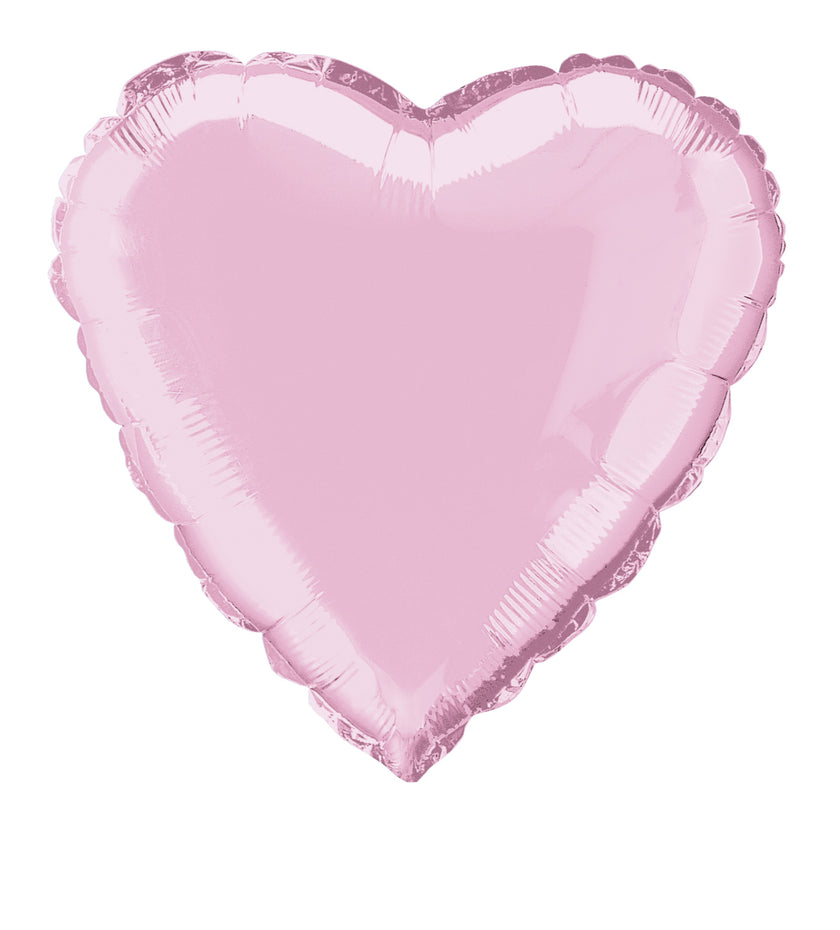 Ballon coeur en aluminium rose clair