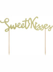 Décoration pour gâteau dorée Sweet  kisses - Valentine Collection