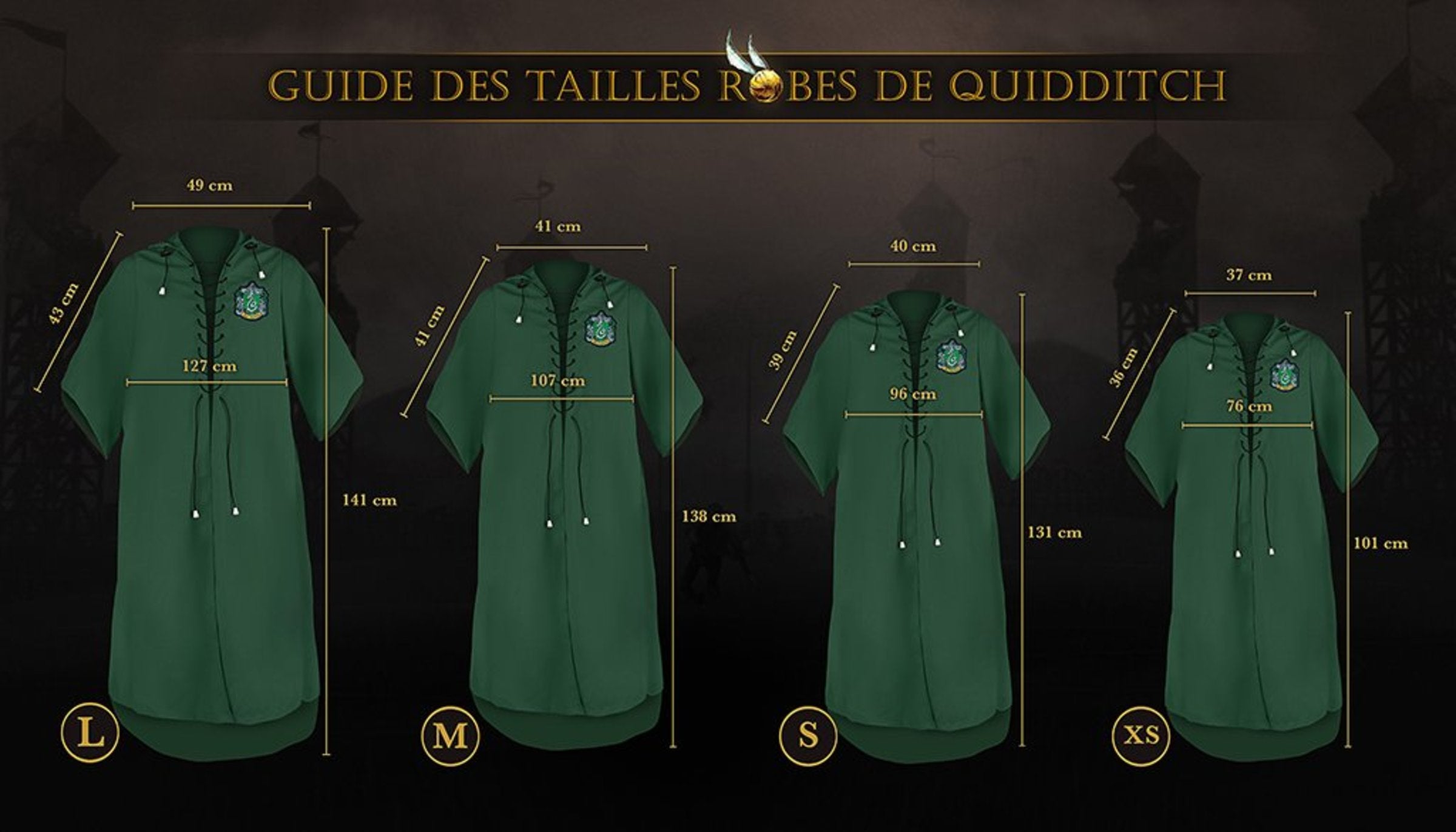 Cape Quidditch Serpentard enfant (Réplique officielle Collectors) - Harry Potter 