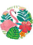 Ballon rond en aluminium flamant rose hawaïen