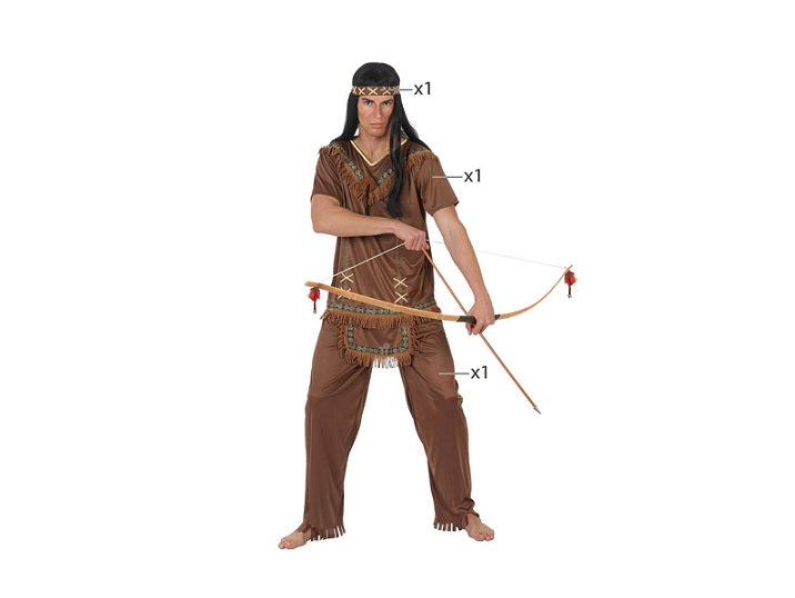 déguisement d'indien marron 3pcs homme