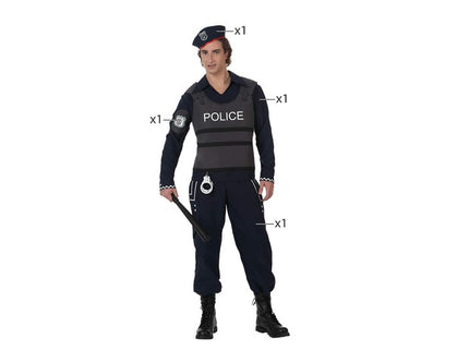 déguisement policier 4pcs homme