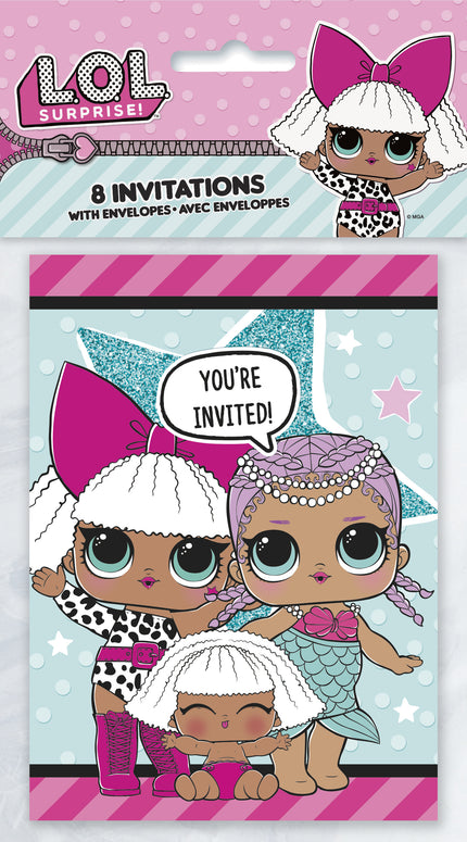 8 invitations LOL Surprise