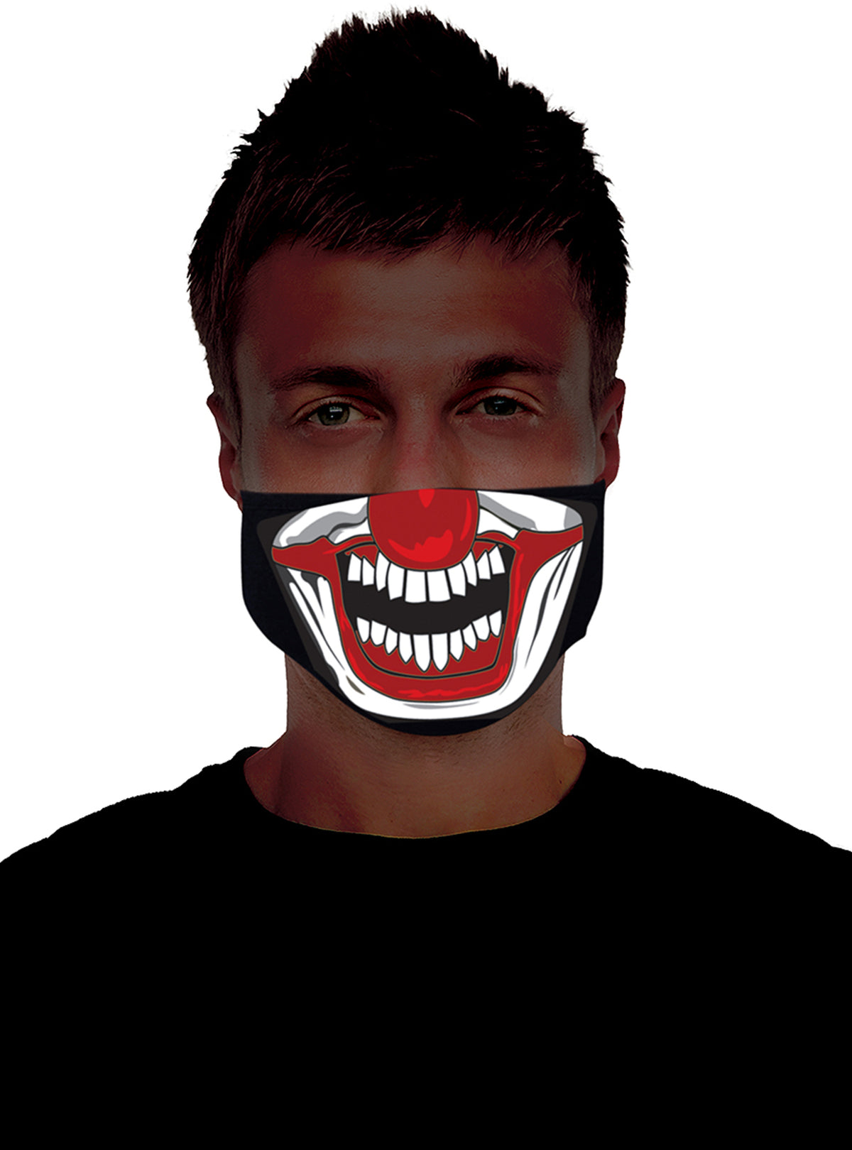 Demi masque clown assassin lumineux adulte