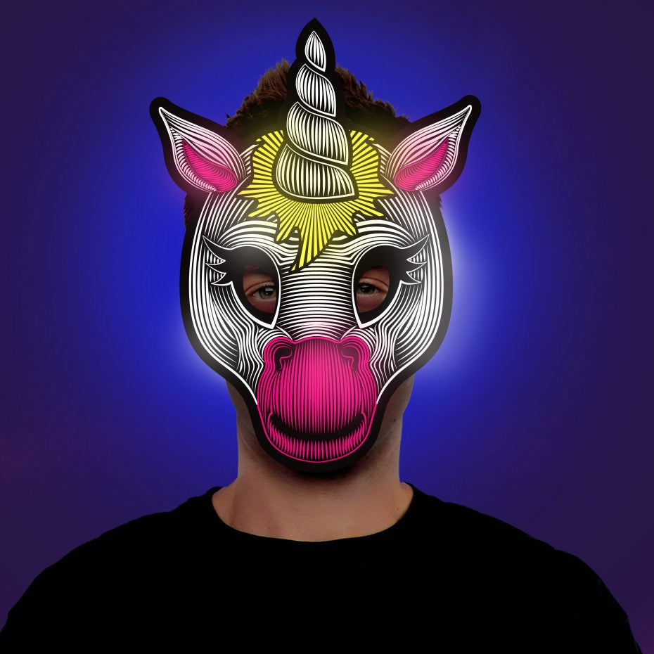 Masque licorne lumineux adulte