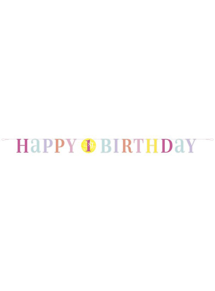 Guirlande premier anniversaire rose - Pink Dots 1st Birthday