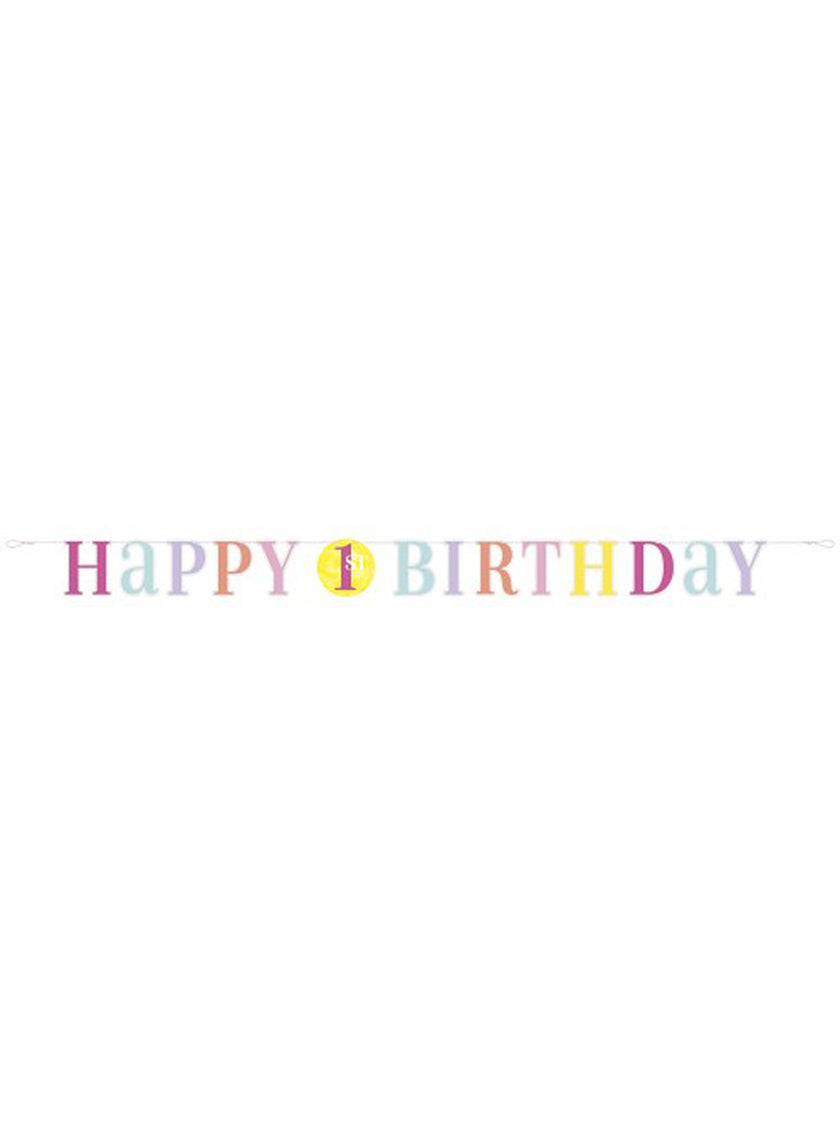 Guirlande premier anniversaire rose - Pink Dots 1st Birthday