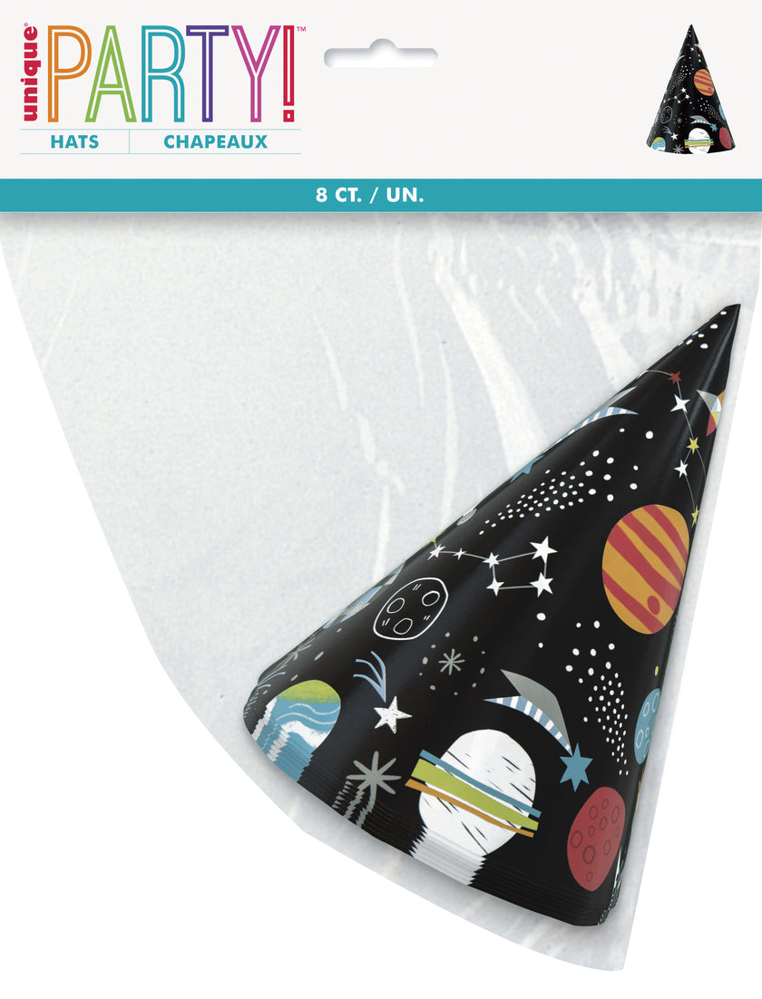 8 chapeaux de fête espace - Outer Space