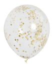 6 ballons en latex avec confettis doré à l'intérieur