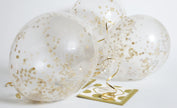 6 ballons en latex avec confettis doré à l'intérieur