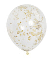 6 ballons en latex avec confettis doré à l'intérieur