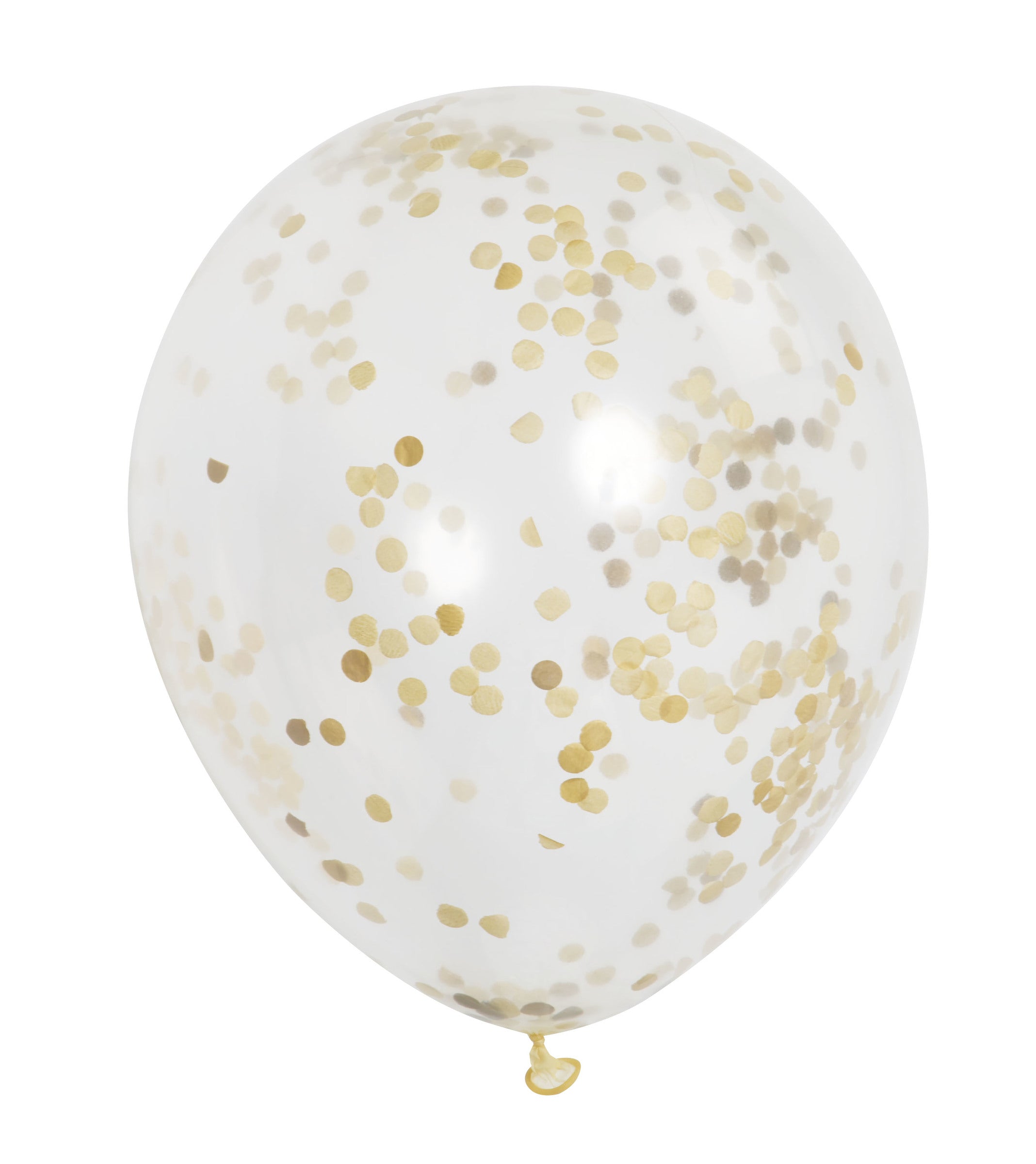 6 ballons en latex avec confettis doré à l'intérieur