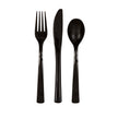18 couverts en plastique noirs
