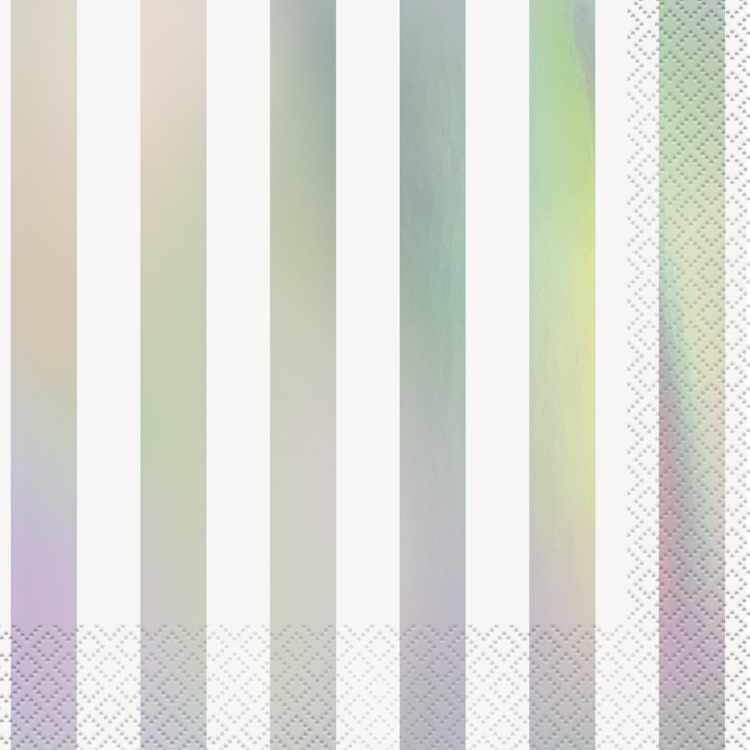 16 serviettes iridescentes à rayures (33x33 cm)