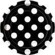 8 petites assiettes noires à pois blancs  (18 cm)