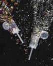 Mini Canon à confetti doré et argenté
