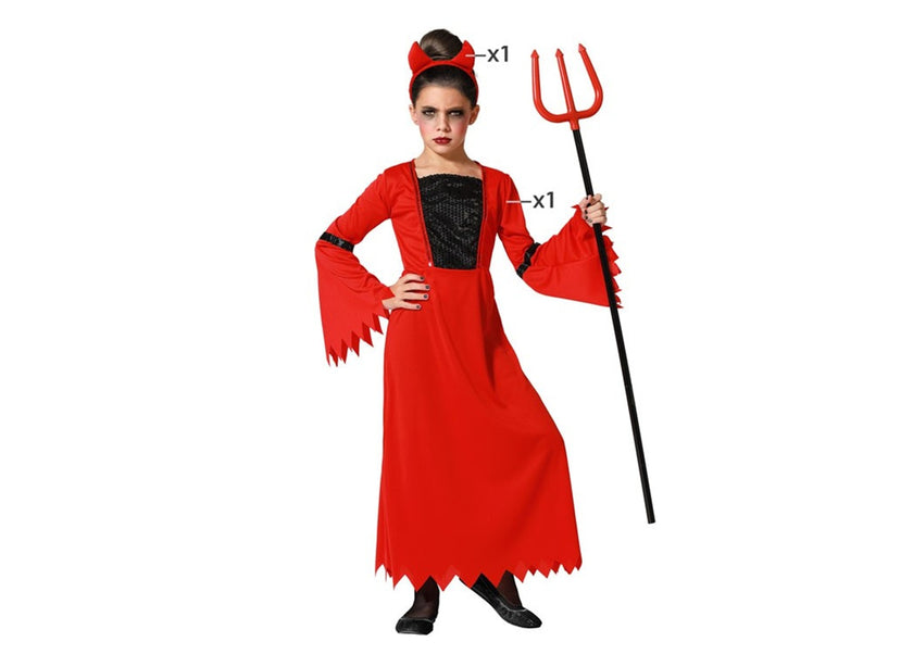 déguisement de démon diablesse rouge fille 2pcs