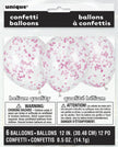 6 ballons avec confettis rose fuchsia (30 cm) - Gamme couleur unie
