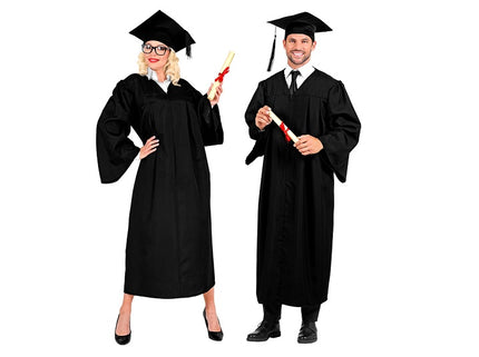 déguisement de diplomé(e) noir 2pcs adulte