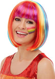 Perruque arc-en-ciel raide femme