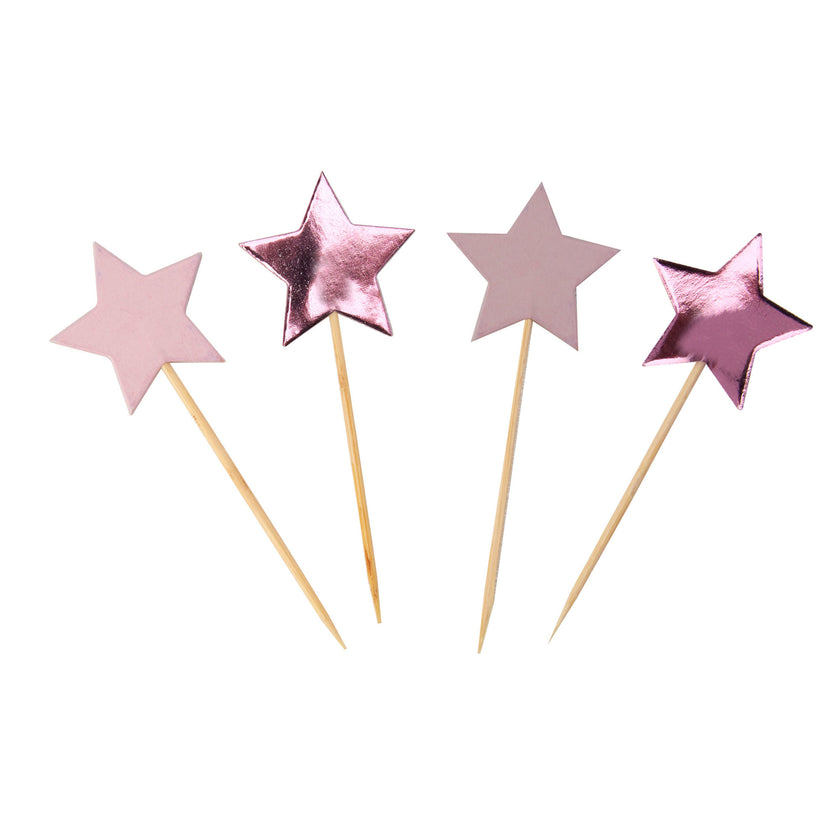 20 pics décoratifs pour gâteau en forme d'étoile - Little Star Pink