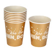 8 gobelets dorés en carton - Woo Hoo Hen Do