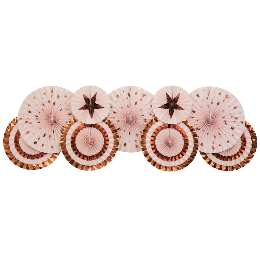 3 rosaces en papier divers - Glitz & Glamour Pink & Rose Gold