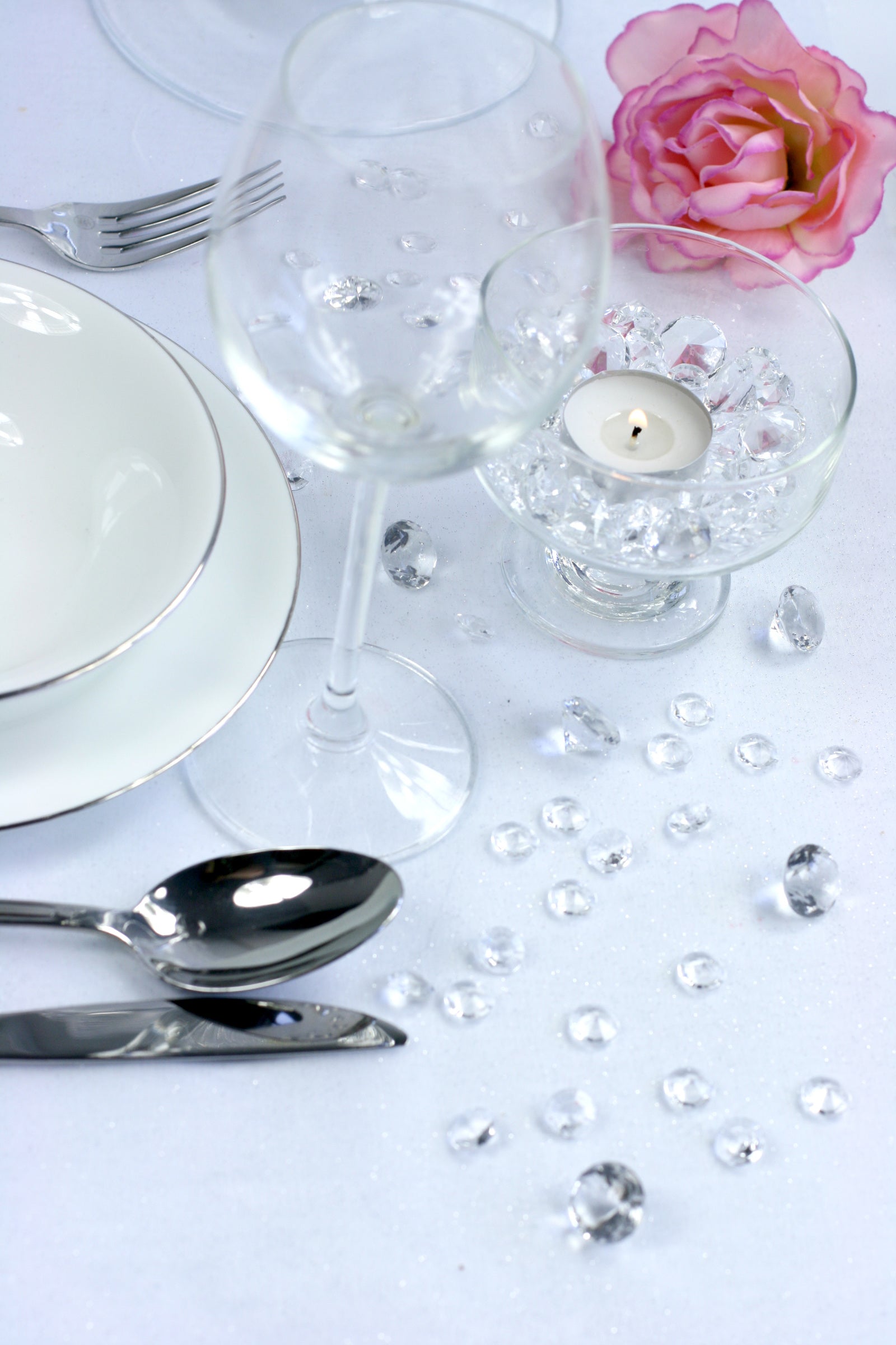 100 diamants décoratifs transparent pour la table de 12 mm