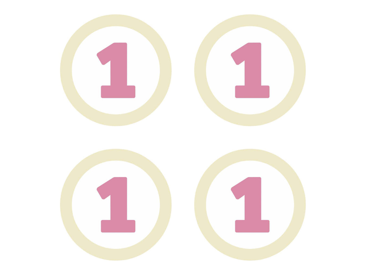 4 éléments décoratifs pour la table 1st Birthday rose - Pink First Birthday