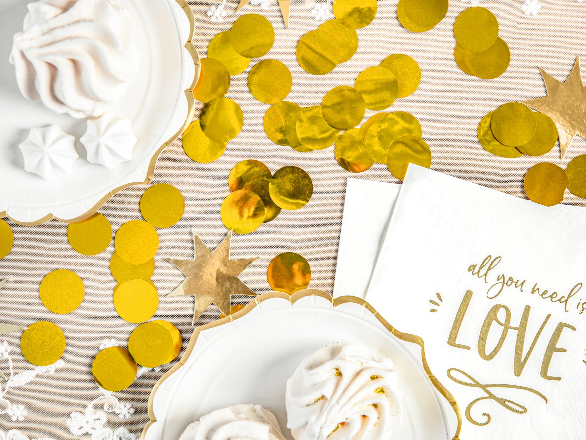 Confettis rond doré pour la table - New Year & Carnival