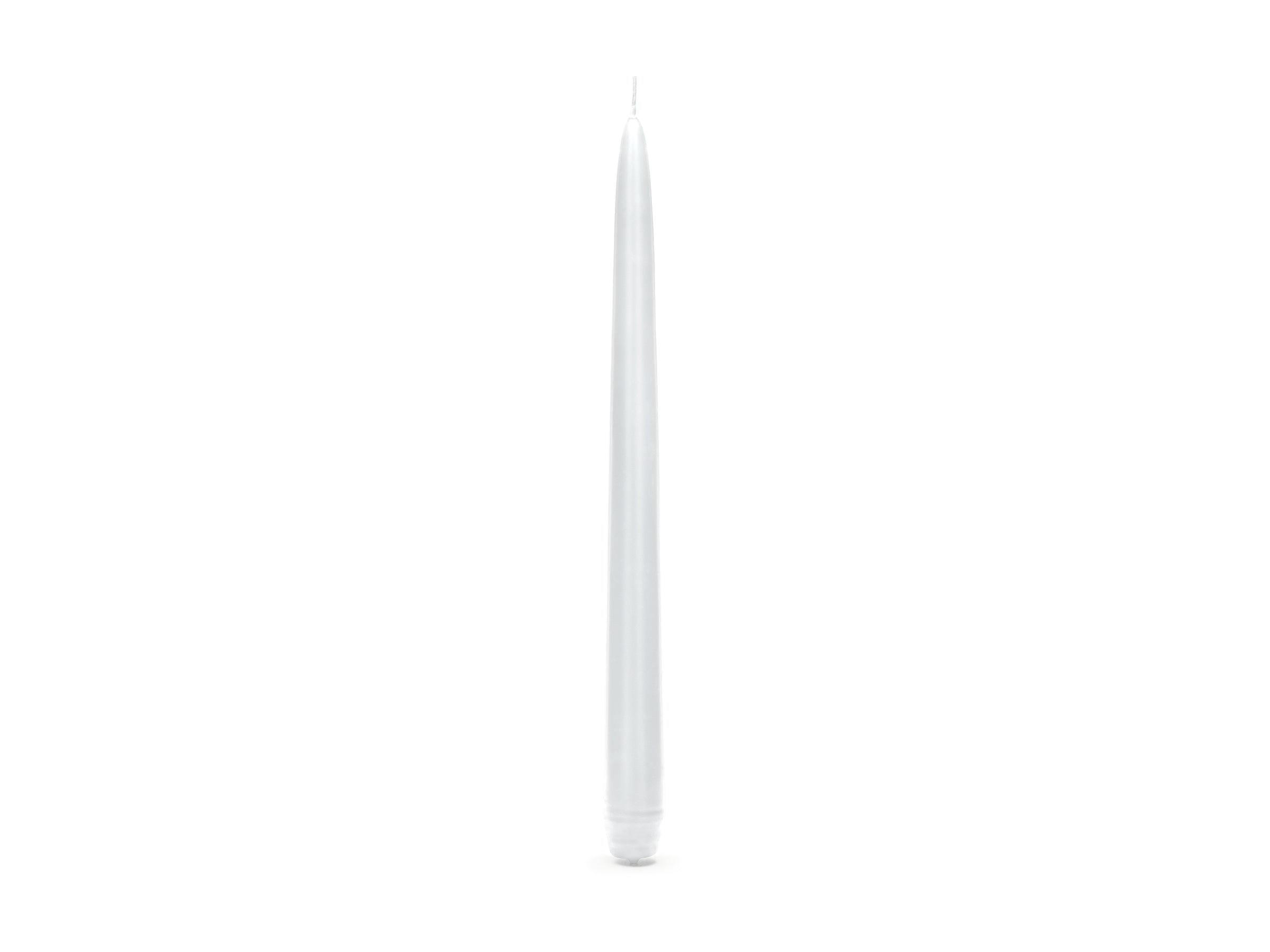 10 bougies blanches mat de 24 cm