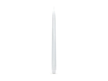 10 bougies blanches mat de 24 cm
