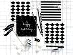 20 serviettes noires 