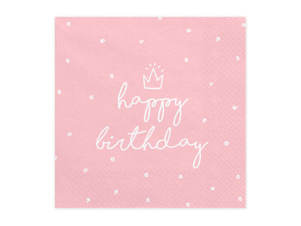20 serviettes roses 