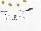 20 serviettes blanches motifs chat en papier - Meow Party