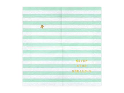 20 serviettes vertes pastel motifs 