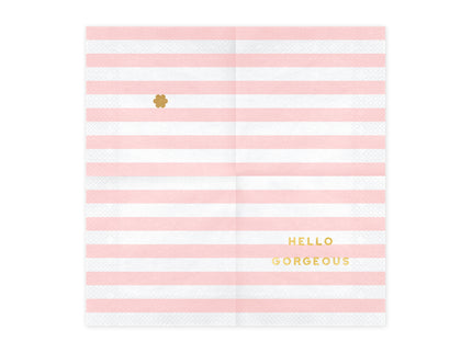 20 serviettes rose pastel à motifs 
