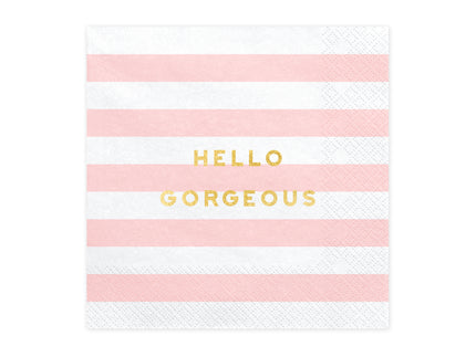 20 serviettes rose pastel à motifs 