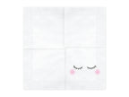 20 serviettes blanches à motifs en papier - Unicorn