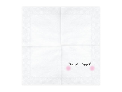 20 serviettes blanches à motifs en papier - Unicorn