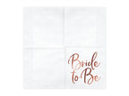 20 serviettes blanches motifs en rose gold 
